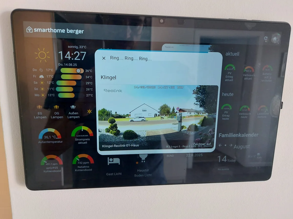 Live Bedienpanel im Demo-Smarthome in Babenhausen