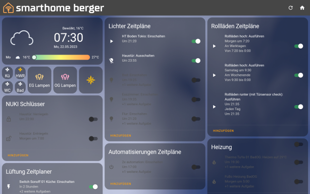 intelligente Zeitpläne Steuerung