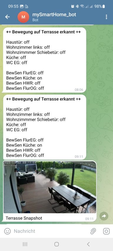 Kamerabild auf Smartphone